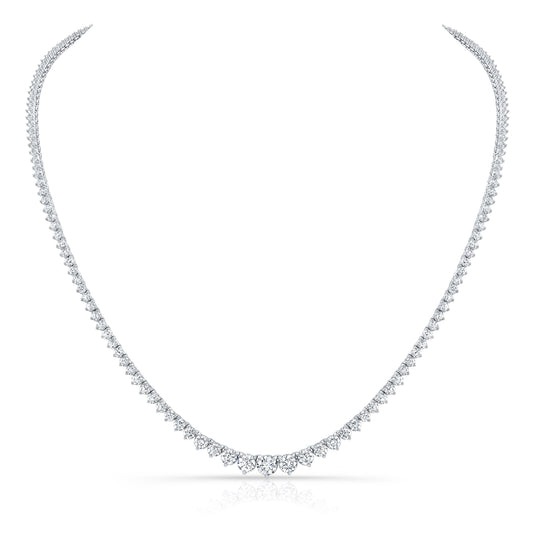 Graduated Round Diamond Tennis Necklace