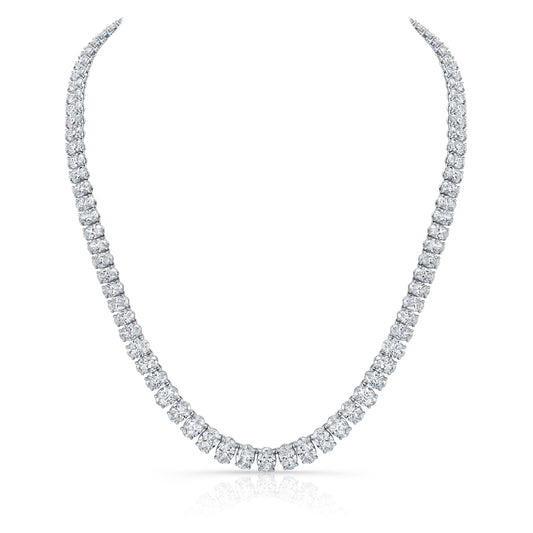 Oval Diamond Tennis Necklace
