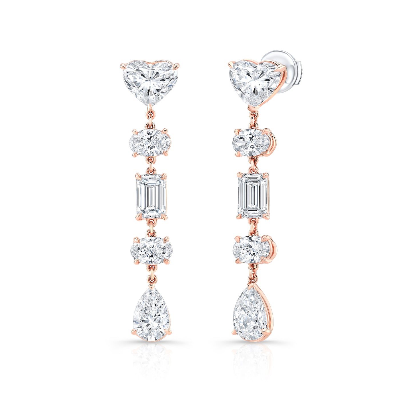 Multi-Shape Diamond Drop Earrings