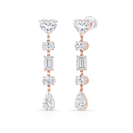 Multi-Shape Diamond Drop Earrings